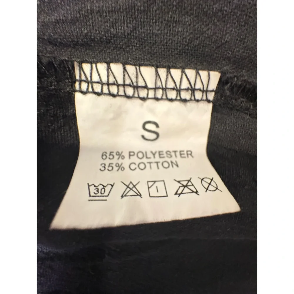 Unbranded Black Bib Jumpsuit Wide Leg Cotton Blend Button Detail Small - Picture 5 of 5